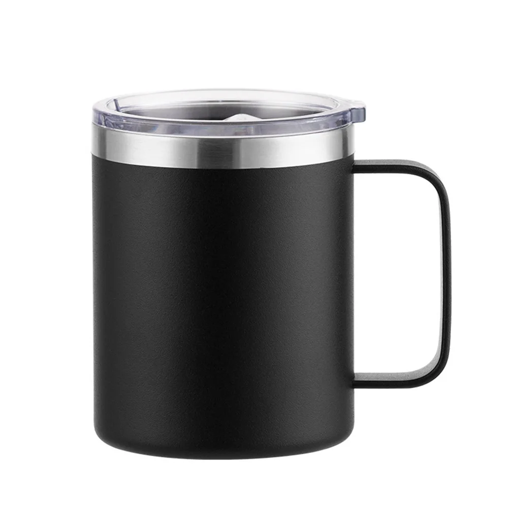 12oz Stainless Steel Mug with Handle Insulated Coffee Cup Insulated Tumbler Sliding Lid Gift for Camping, Office, Home, School