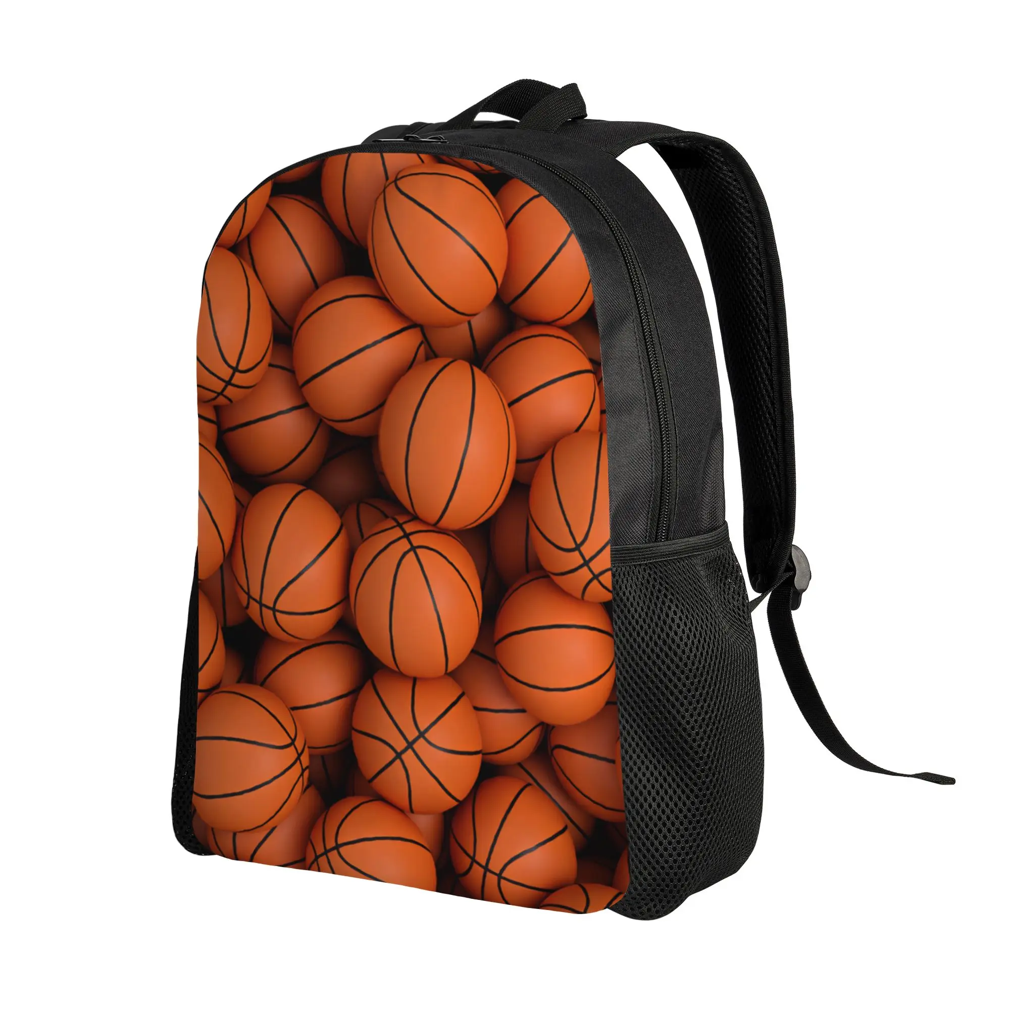 Sport Ball Basketball Grain Backpack  Unisex Polyester Travel Backpacks Lightweight Style School Bags Rucksack