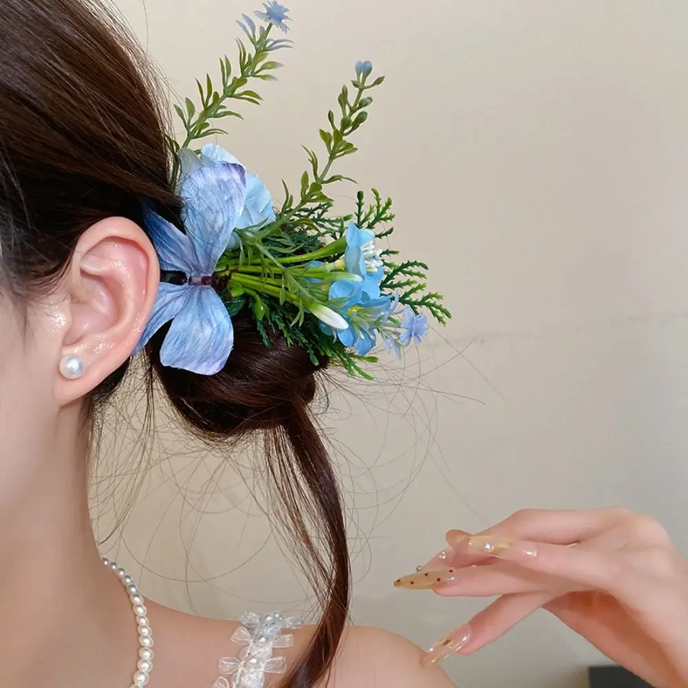 

Colorful Large Flower Hairpin Side Clip Korean Style Flowers Hair Claw Headpieces Bohemia Artificial Floral Hair Clip Girls