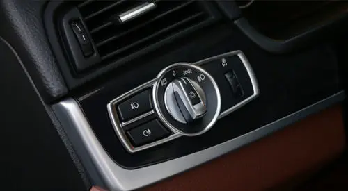 LHD Silver Headlight Switch Button Frame Decorative Cover Suitable For BMW 5 Series F10 F11 F01 F02 F07 F25 F26