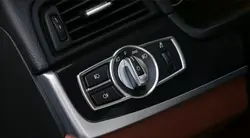LHD Silver Headlight Switch Button Frame Decorative Cover Suitable For BMW 5 Series F10 F11 F01 F02 F07 F25 F26