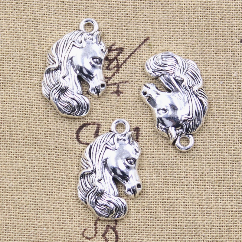 8pcs Charms Horse Steed 28x18mm Antique Silver Color Pendants DIY Crafts Making Findings Handmade Tibetan Jewelry