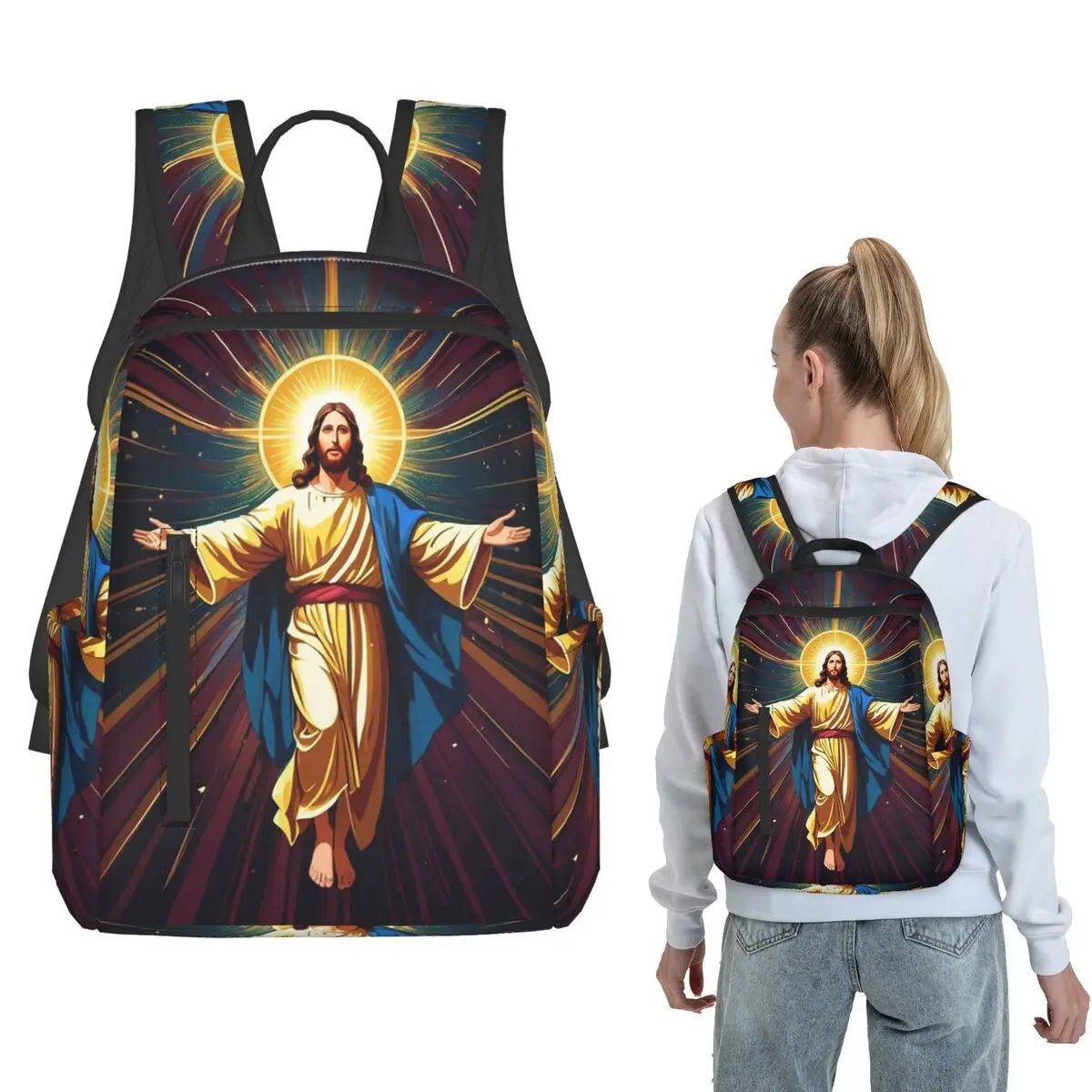 Catholicism Saints Jesus Mary (8) Backpack Daypack Boys Girls BookBag School Bag Shoulder Bags for Men Women