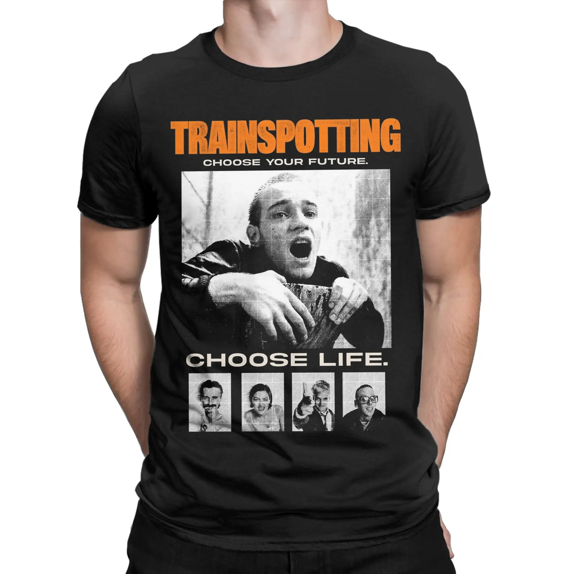 Men's T-Shirt Trainspotting Movie Fun 100% Cotton Tees Short Sleeve  T Shirts Crewneck Clothing Summer