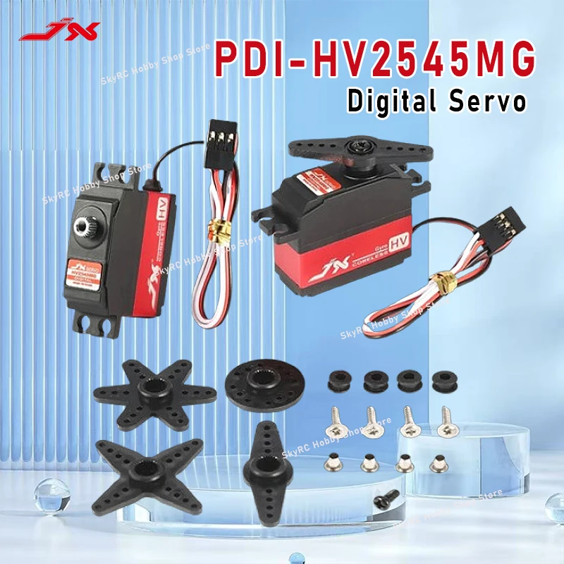 

JX PDI-HV2545MG 4.5KG Coreless Gyro Tail Digital Servo Motor 120 Degree Metal Gear for 450 500 Helicopter Fixed Wing RC Car