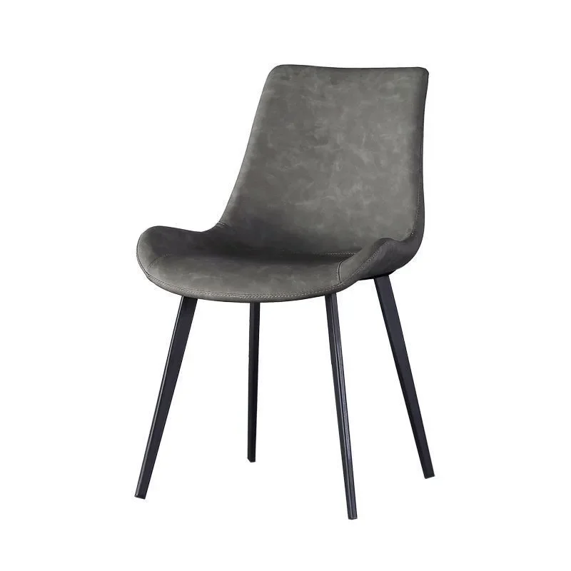 

Household Nordic Leather Dining Chair Modern Minimalist Living Room Leisure Chair