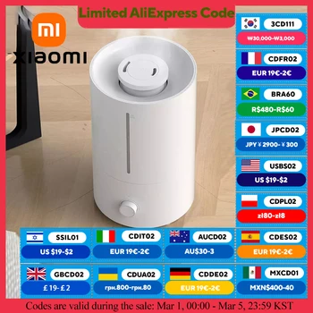 XIAOMI MIJIA 가습기 2, 탑 필 4L 초대형 쿨 미스트 가습기, 30H 런타임, 은이온 항균, 가정용, 대형 룸용