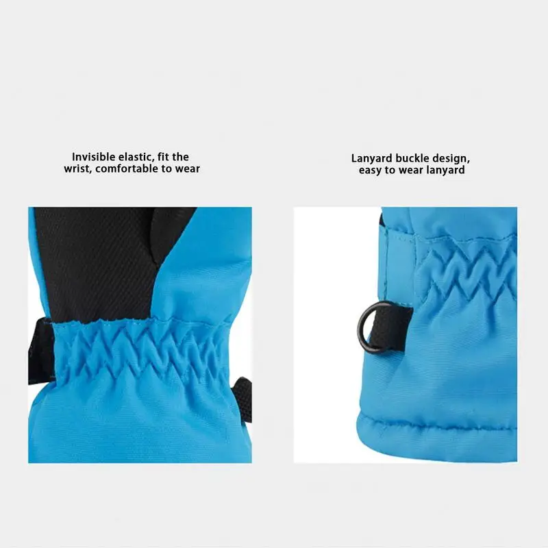 Ski Gloves Shark Pattern Waterproof Gloves Snow Windproof Snowboard Mitten Child Outdoor Sport Riding Gloves