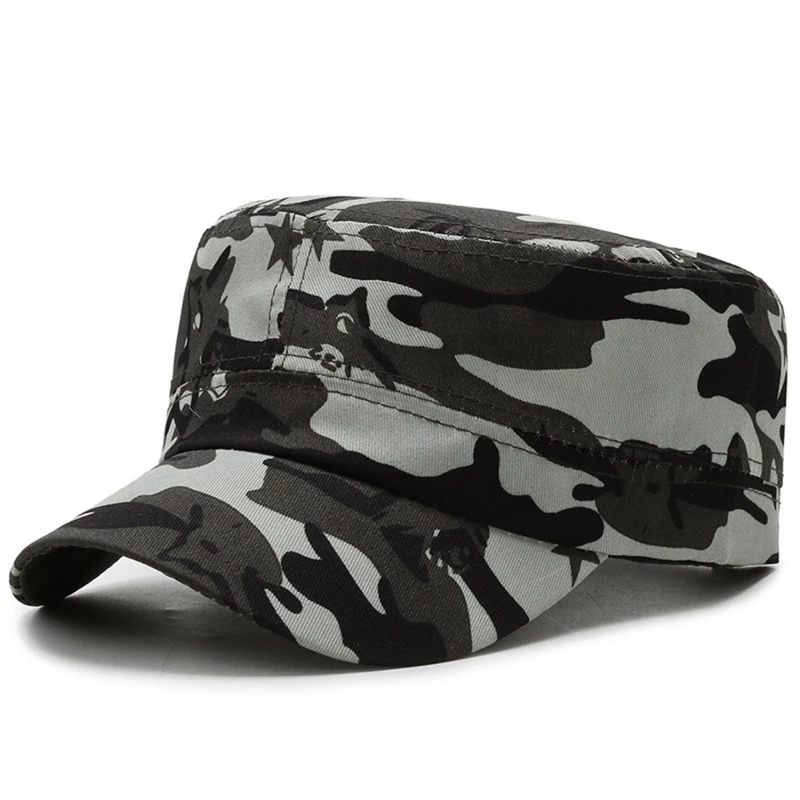 Camouflage Hats Flat Top Baseball Caps For Men Outdoor Sports Hats Cadet Sunscreen Hats