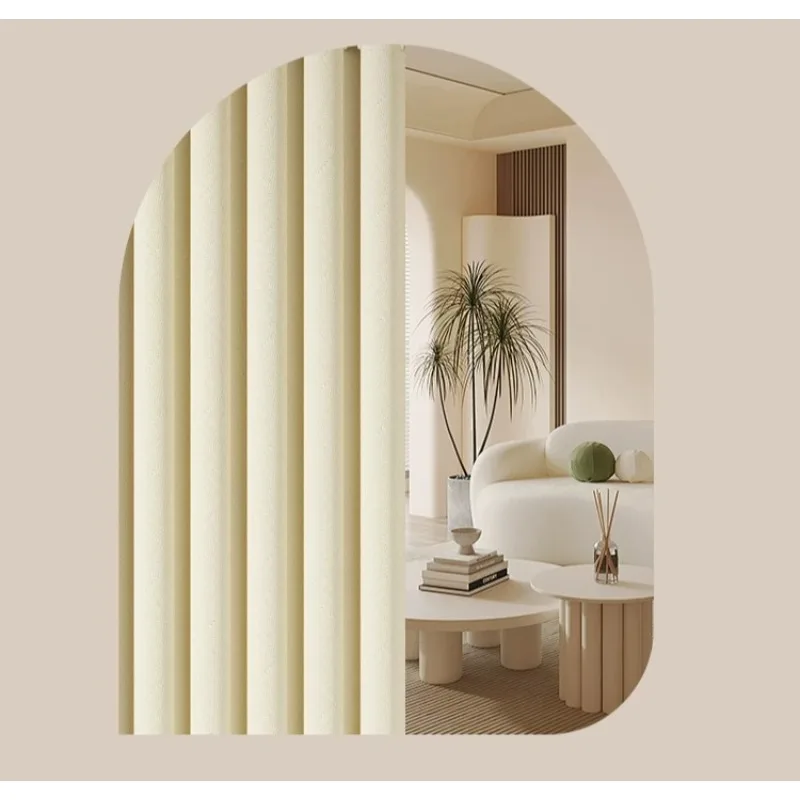 Bedroom Thickened Air Conditioner Windshield Door Curtain Blocking Light Curtain Fitting Room Partition Curtain Free Punching