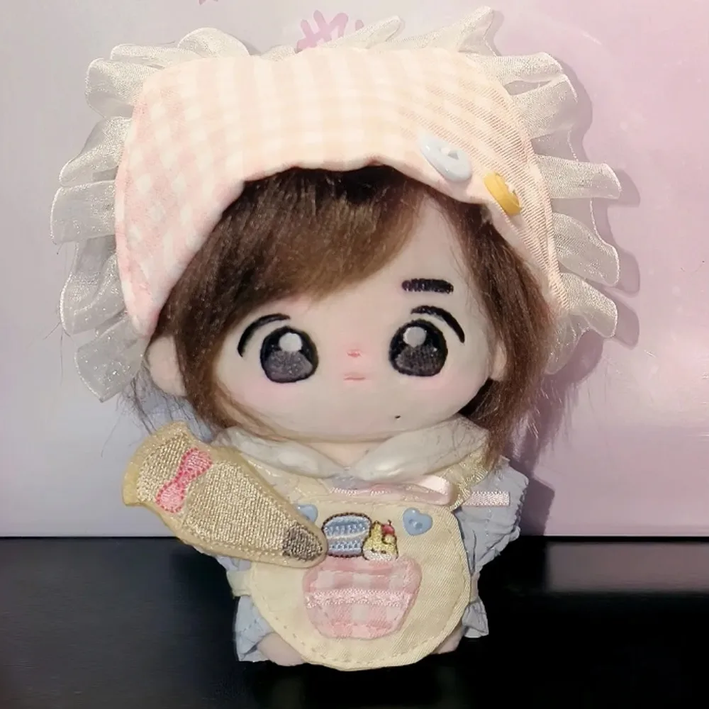 Vêtements de cuisine en coton de 10cm, foulard, tablier, vêtements de poupée, costume de poupée de dessin animé, ensemble habillé, cadeau pour enfants