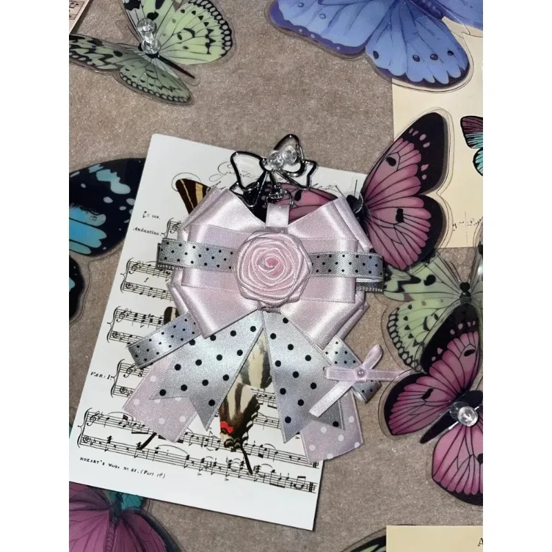 Luxury Polka Dot Rose Concert Support Stick Charm Cute Lolita Everyday Anime-style Women's Dress Shirt Tie and Bow Accessories