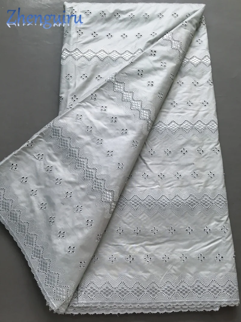 Zhenguiru African Dubai Cotton Swiss Voile Lace Fabric High Quality 5 Yard Nigerian Lace Fabric for Men Wedding Dress Sew A4271