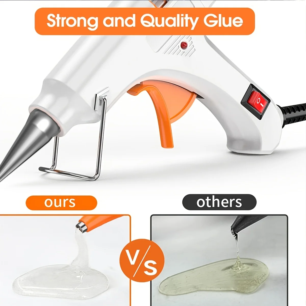 Mini Hot Glue Gun Kids Crafts / 30Pcs Glue Sticks and Stand Hot Melt w/No Drips, Protection Switch Low Temp for Arts Glue Gun