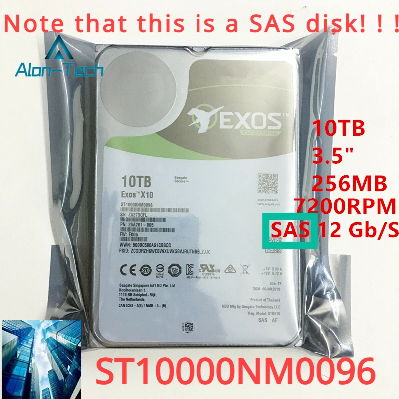 Imagem -01 - Hdd Original St10000nm0096 para S-eagate 10tb 3.5 Sas 12 gb s 256mb 7.2k para Hdd Interno para Hdd de Classe Empresarial Novo