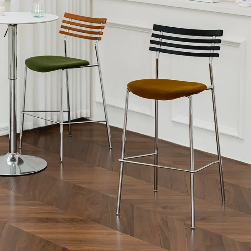 Silla De Bar nórdica Para bebé, Mueble De diseño forjado, cómoda y moderna, color verde, Para jardín y restaurante