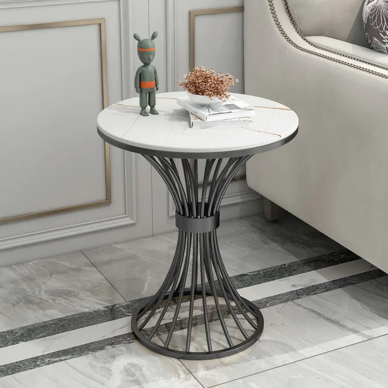 

Dining Small Coffee Table White Iron Round Black Minimalist Tables Tea Nordic Metal Circle Meuble De Salon Modern Furniture