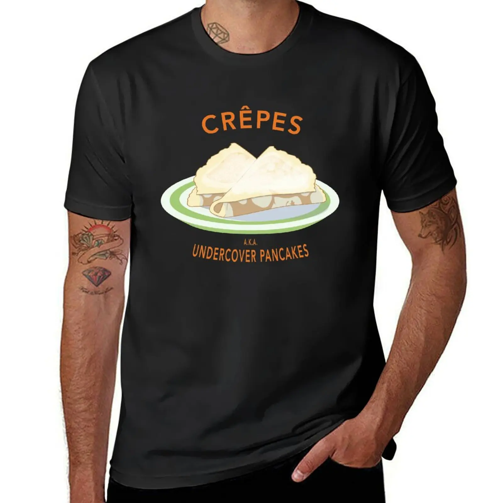 Crepes a.k.a. Undercover Pancakes T-Shirt blacks sweat summer tops plus sizes plain black t shirts men