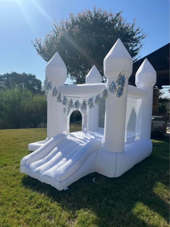 Customization Oxford 9x9x7ft White Bounce House With Ball Pit For Toddlers Inflatable Bouncy Castle Free Shipping To Door