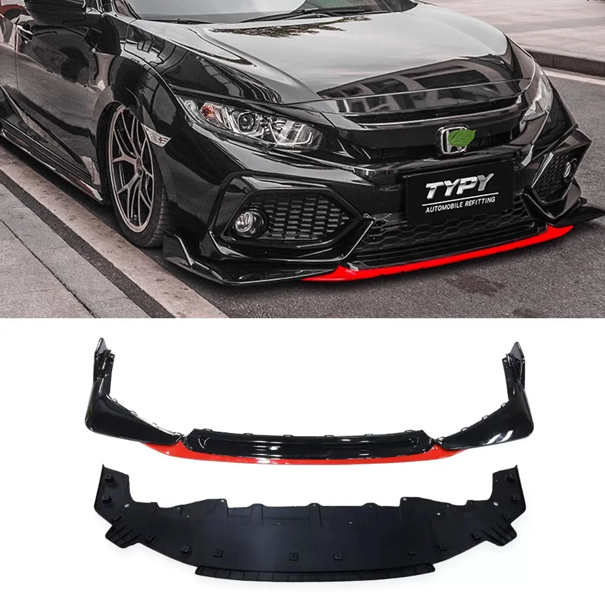 TYPY Body Kit Accessories For Honda Civic 10th Hatchback Bodykit Upgrade to NEW Car Front Bumper Splitter Lip Spoiler Diffuser