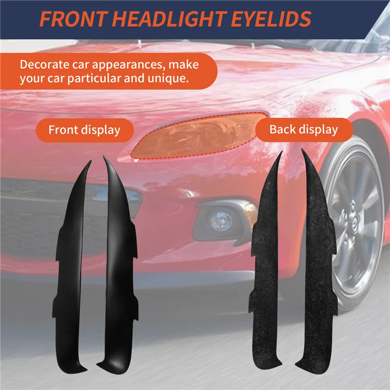 

AB56-Matte Black Resin Front Headlight Eyebrow Eyelid Strip For Mazda MX-5 2009-2015