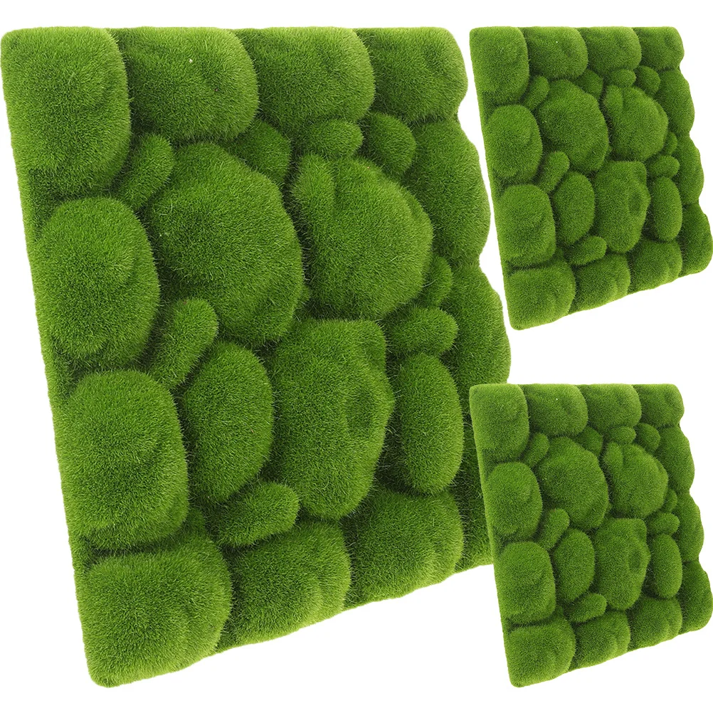 

3Pcs Simulation Moss Board Artificial Moss Foam Green Decor DIY Wall Background Natural Style Hanging Decoration