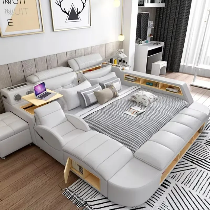 

Comforter Multi Functional Bed Luxury Organizer Smart Bases Bedroom Double Bed Monster Storage Camas De Dormitorio Furniture