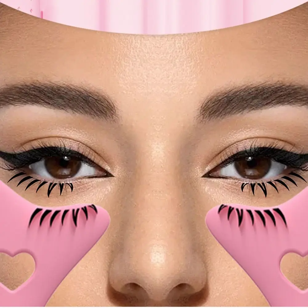 Stencil per eyeliner 2in1 Punte per ali Ombretto morbido Timbro per ciglia inferiori Crema per il viso Maschera Applicatore Localizzatore di eyeliner in silicone Bellezza