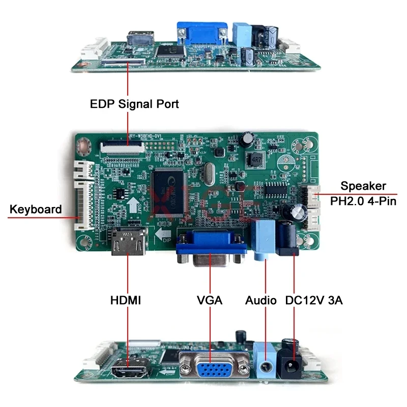Imagem -02 - Ajuste Lp156wfc-spd1 Spdb Spp1 Spr1 Placa de Controlador de Tela Lcd Mais Caixa de Metal 1920*1080 Hdmi-compatível Vga Faça Você Mesmo Kit Edp 30 Pinos 15.6