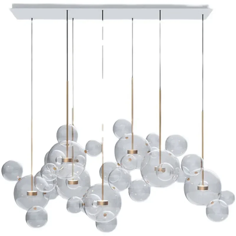 Mickey bubble restaurant, chandelier designer glass ball, lamps Nordic ins Internet celebrity living room chandelier