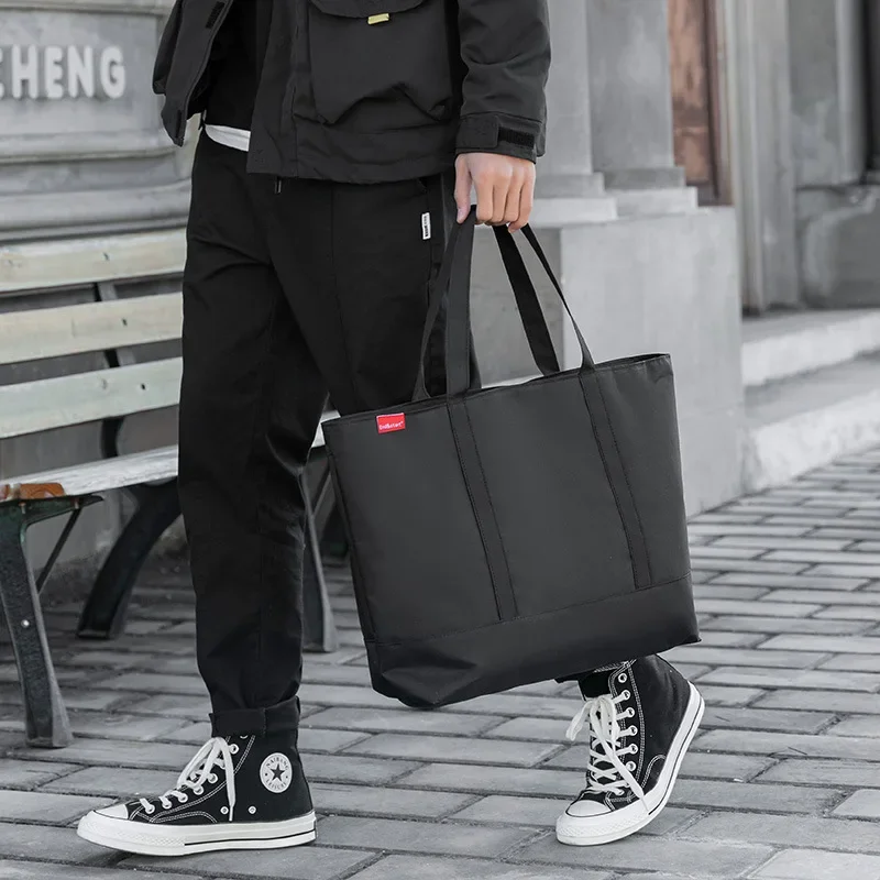 Men's Handbag Japanese Tote Oxford Cloth Fashion Shoulder Bags for Man 2022 Luxury Designer Large Student Black Male Casual Hand