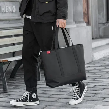 Mannen Handtas Japanse Tote Oxford Doek Mode Schoudertassen Voor Man 2022 Luxe Designer Grote Student Zwarte Man Casual hand