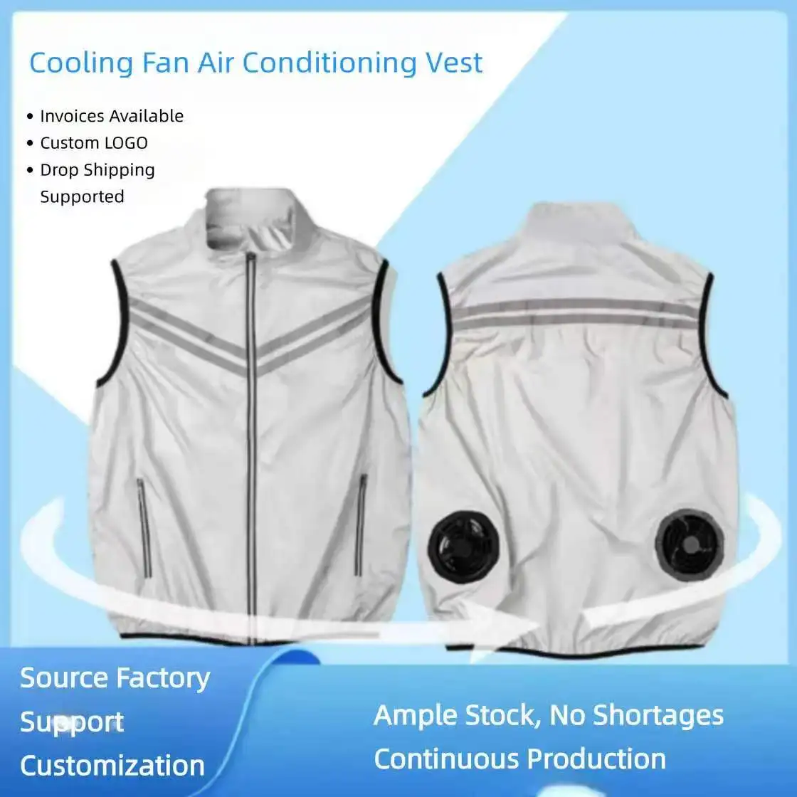 Summer Air-Conditioning Uniform with Fan Cooling Workwear, Outdoor Cooling and Breathable Vest