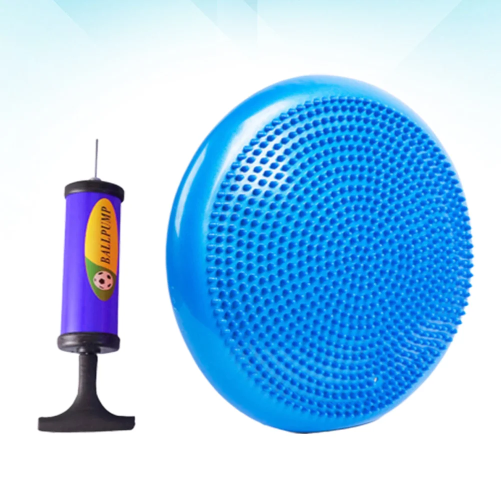 

34cm Blue Inflated Stability Balance Cushion Thick Core Strengthener Wobble Disc Pain Relief Seat Wobble Cushion
