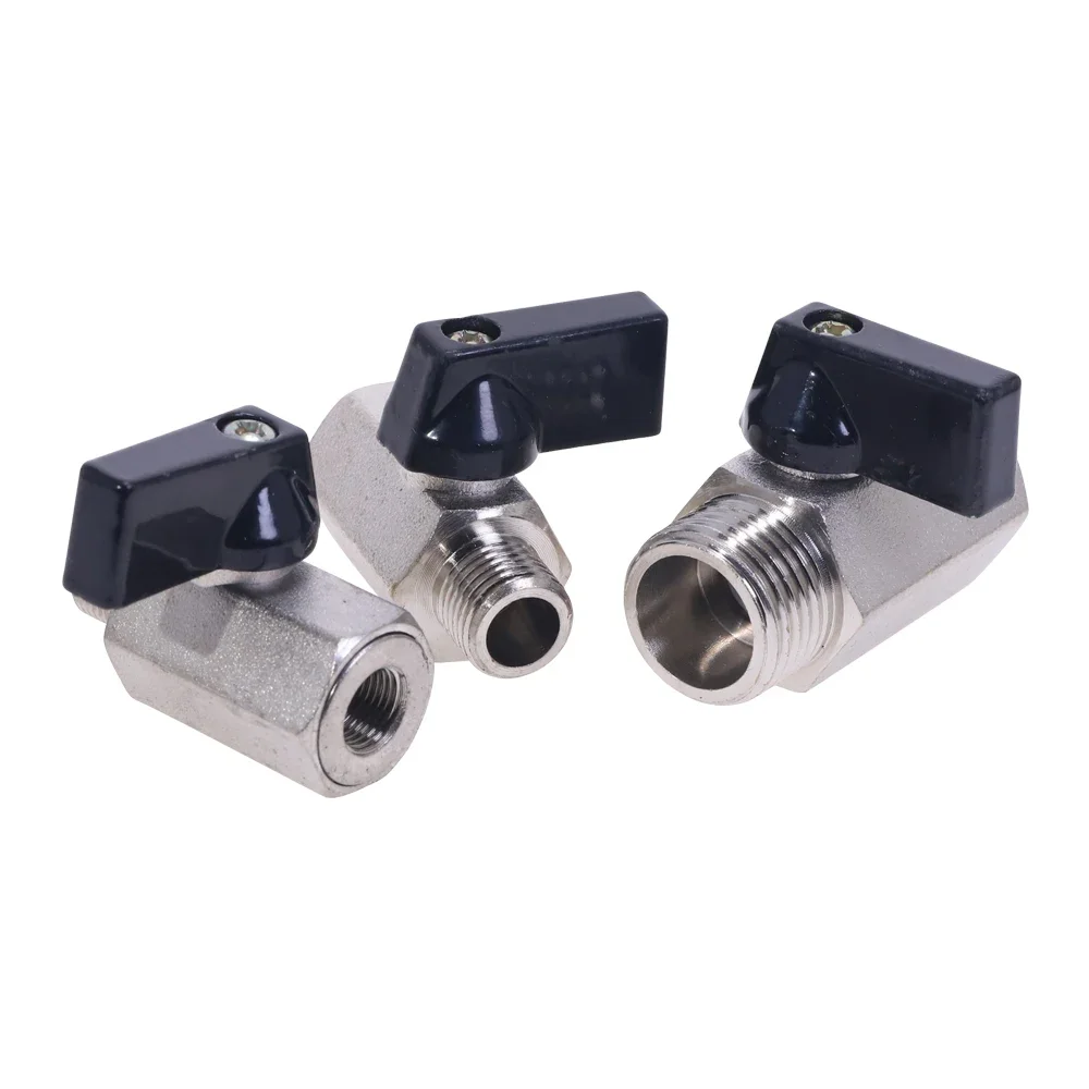 1pc Mini Brass Ball Valve 1/2, 1/4", 1/8" BSP Male To Female Air Compressor Valves