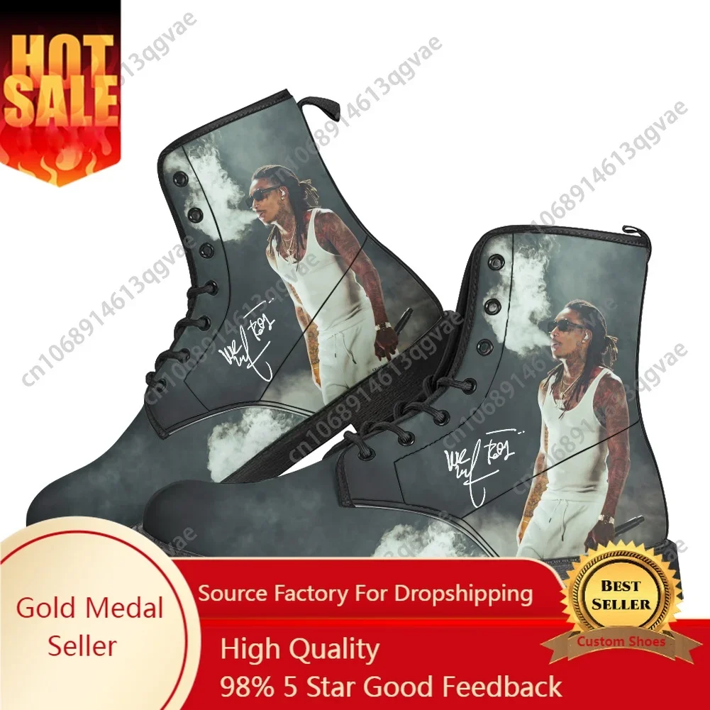 

Wiz American Rapper Khalifa Singer Boots Mens Womens Teenager Shoes Casual Boot Outdoor High Quality Couple Customize Made Shoe