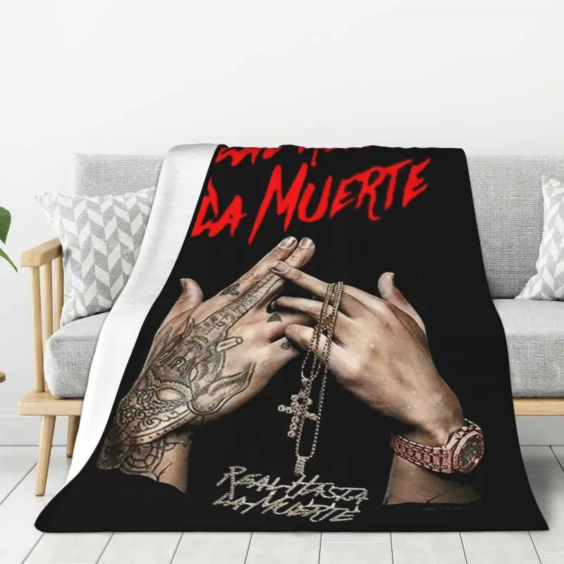 

Custom Ultra-Soft Fleece Anuel AA Real Hasta La Muerte Throw Blanket Warm Flannel Blankets for Bed Car Sofa Quilt