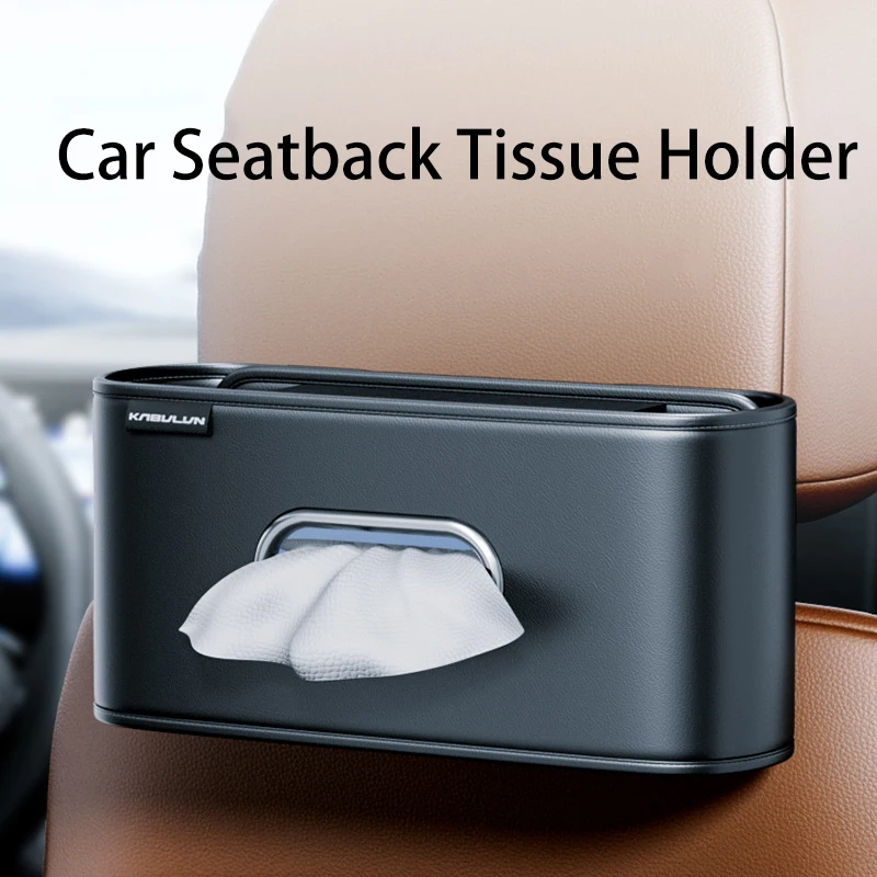 

Car Tissue Box For Armrest/Seatback/Center Console/Sun Visor Strap Pu Leather Tissue Holder Universal Auto Accessories