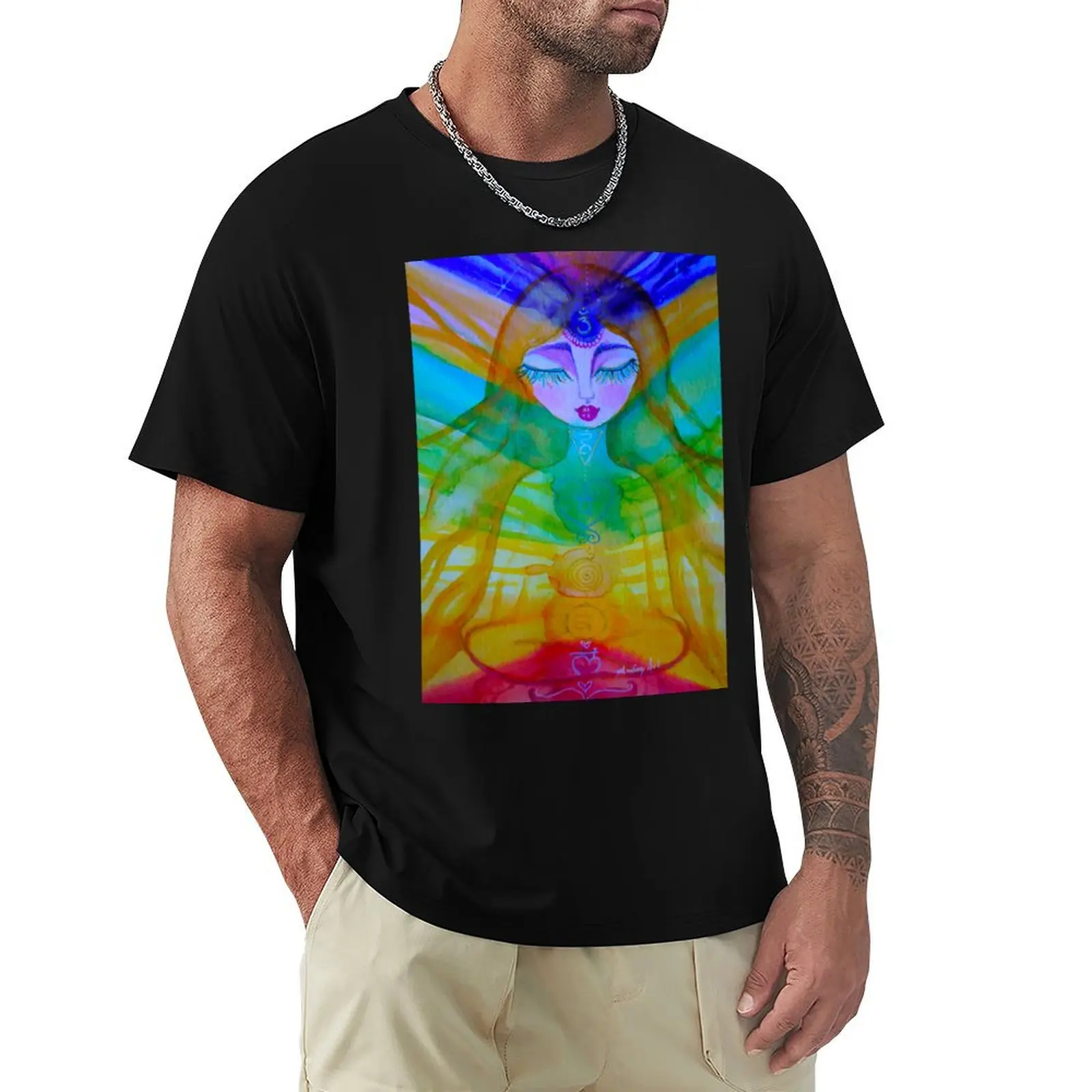 Chakra meditation T-Shirt rapper graphic tees customizeds plus size clothes t shirt for men