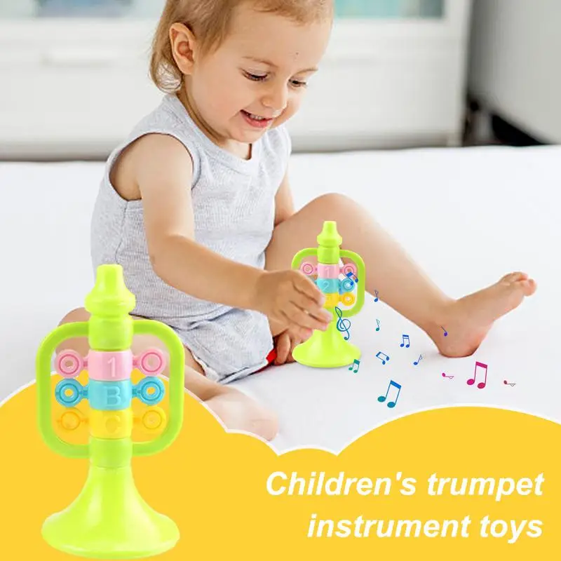 Air Horn Musical Toy Handheld Cartoon Trumpet Toy Puzzle Enlightenment Trumpet Music Toys For School Dancing Home Karaoke And