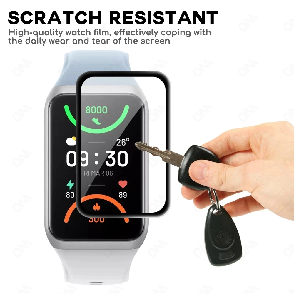 PMMA منحني حامي الشاشة غطاء كامل واقية فيلم لينة (وليس الزجاج) ل OPPO الفرقة 2 ساعة ذكية