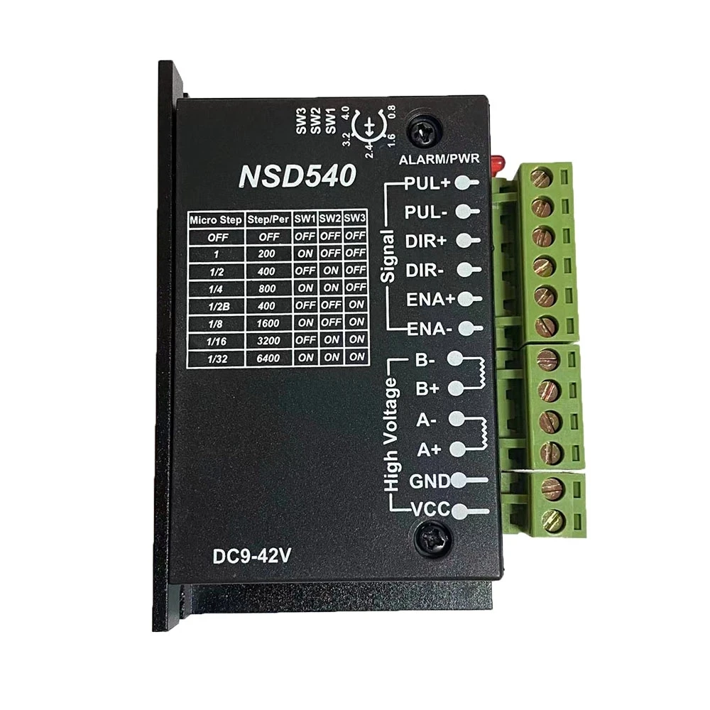 بسيط محرك متدرج سائق DC 9-40V 42/57 محرك متدرج 4A DC9-40V محرك متدرج CNC آلة الحفر NSD540