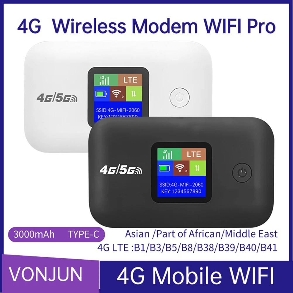 Pocket Wireless WiFi 150Mbps Portable Wireless Modem 3000mAh Mobile Pocket WiFi Router with SIM Card Slot 4G Pocket WiFi Router