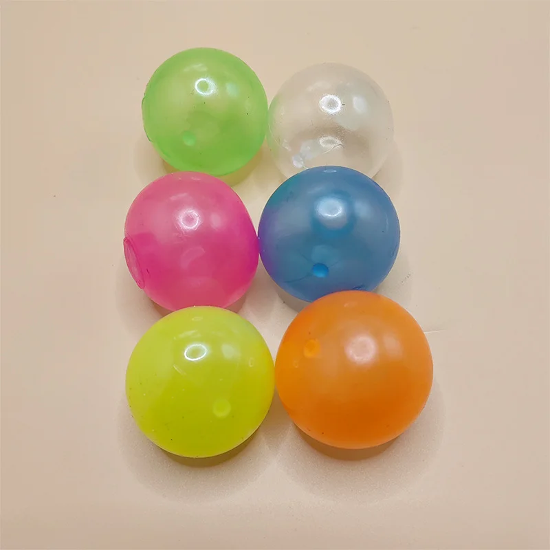 10/5Pcs Luminous Sticky Ball Glow in The Dark Ball Throwing Indoor Decompression TPR Sticky Balls Target Ball Kids Sticky Balls