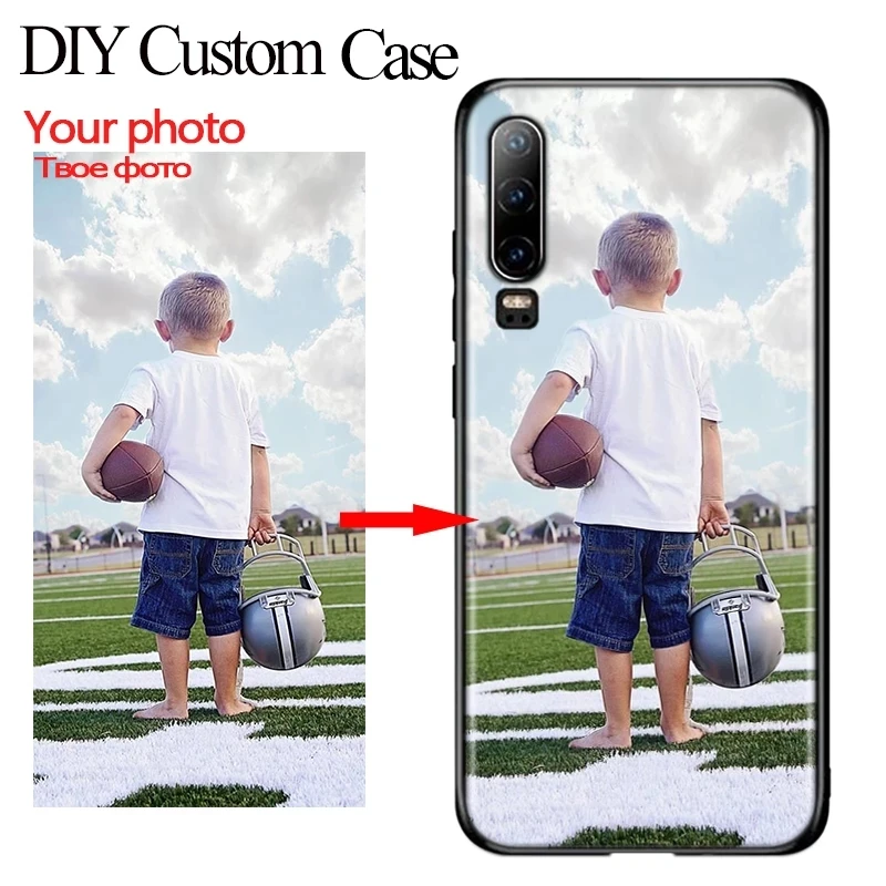 Custom Customized Phone Case For Huawei P50 P40 P30 P20 Pro P10 P9 P8 Lite 2017 P Smart Z S 2021 2020 Pro 2019 2018 Black Cover