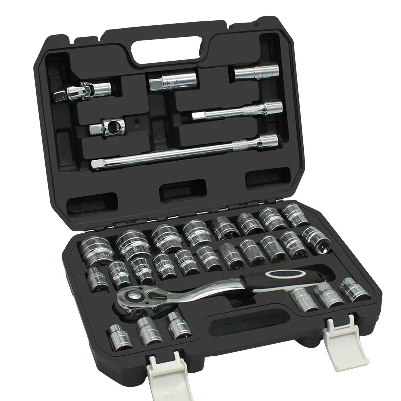 

High Quality 32pcs 1/2" Car Repair Hand Tool Ratchet Wrench Box Socket Set