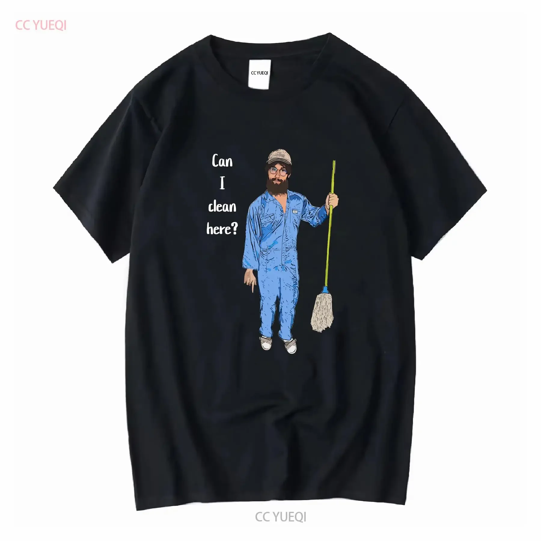 Anatoly T-Shirt „Can I Clean Here“ – Lustiges Bodybuilding-Fitness-Reiniger-Geschenk, lang- oder kurzärmelig, Vintage, gewaschen, stilvoll, leicht.