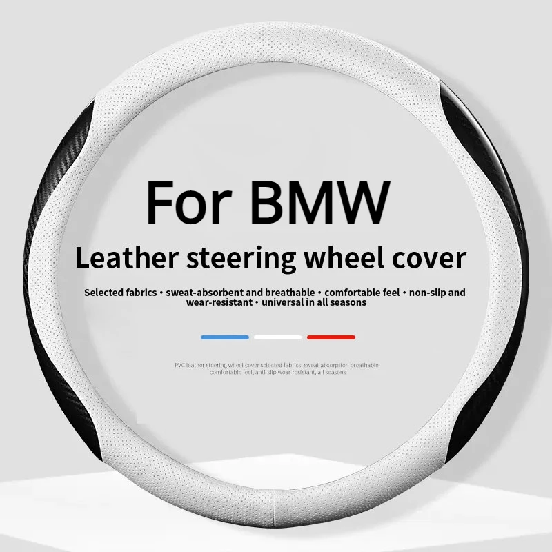 Non-Slip Car Steering Wheel Cover Suede Leather For BMW ///M M2 M3 M4 M5 M6 M8 XM X3m X4m X5M X6M Steering Wheel Car Accessories