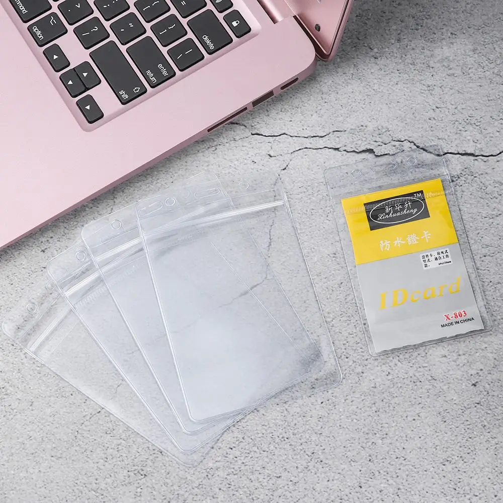 

10 pcs/lot Clear Exhibition Office School Card Badg Holders PVC Badge Holder Plastic ID Card