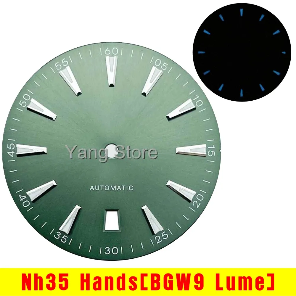 33.2mm sterile watch dial BGW9 Lume for NH35 movement, sun brushed aqua AT style